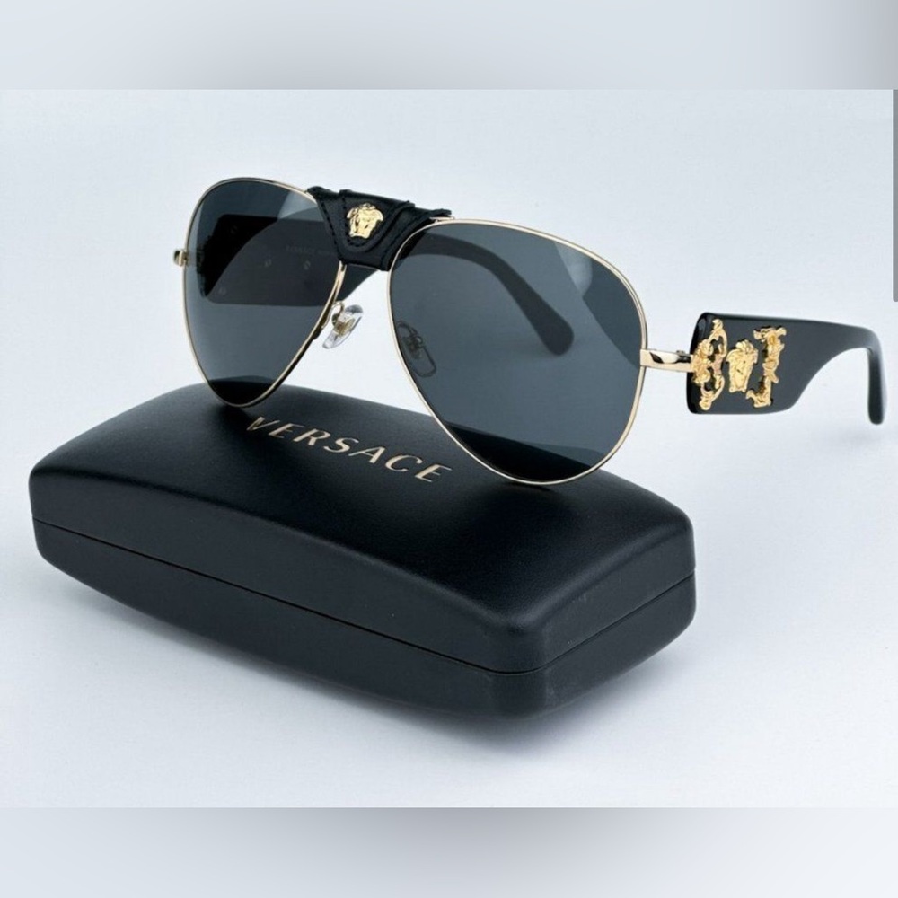 Authentic NWT Versace sunglasses Pilot Unisex 🖤🖤🖤🖤💛💛💛💛 - Picture 4 of 13